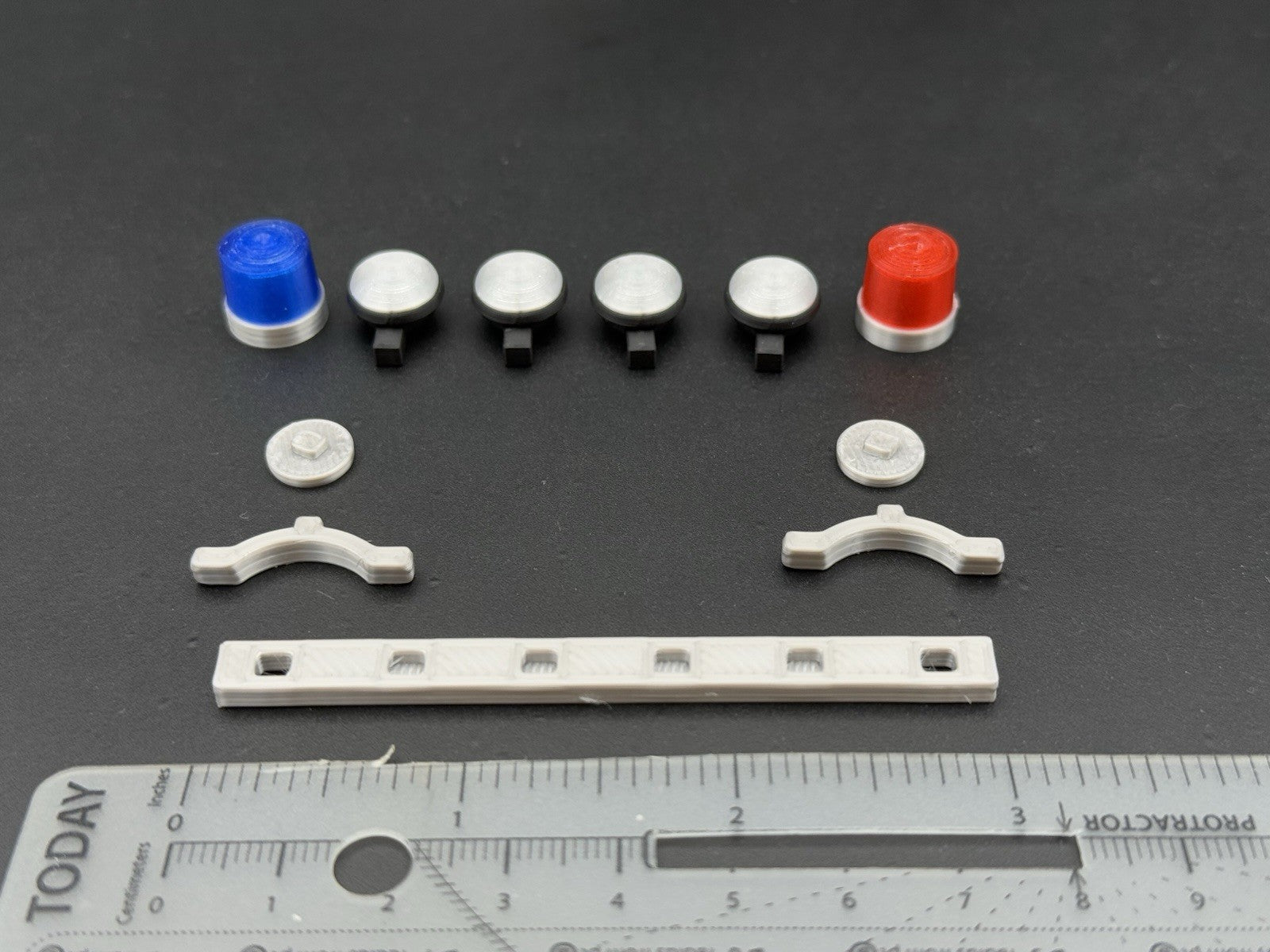 1/18 LED Ready Federal Twin Beacon Ray Blue Red LAPD Police Lightbar Visibar1