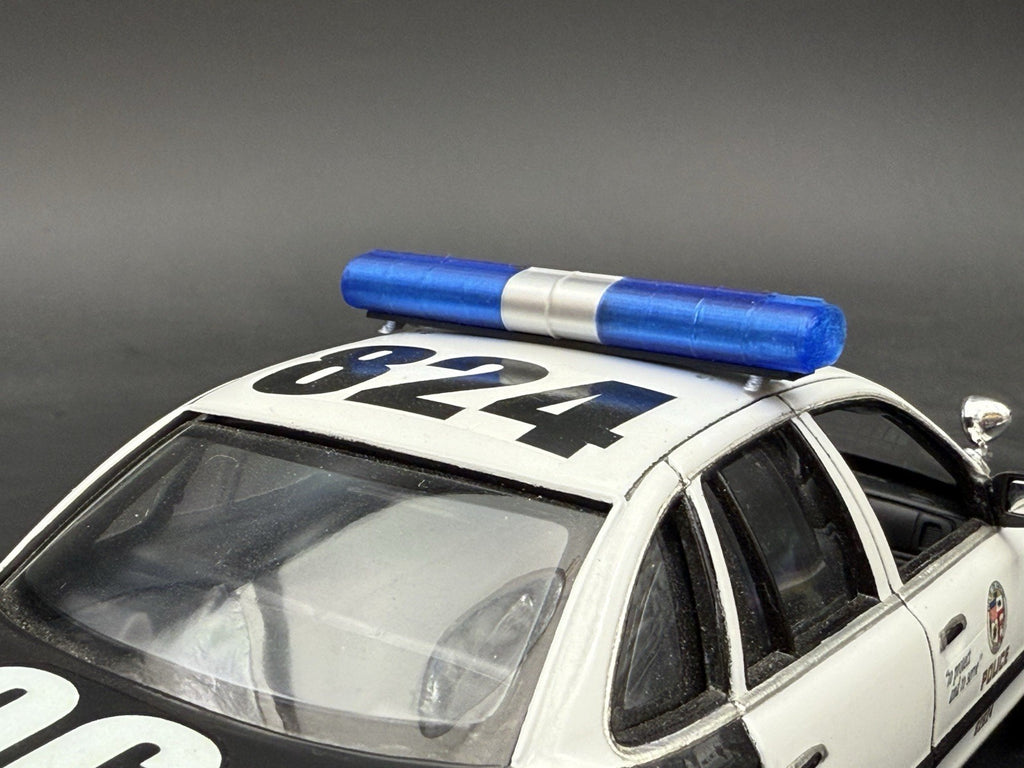 1/24 1/25 Blue Clear Chrome Federal Signal Aerodynic Lightbar Police Hawaii 24169