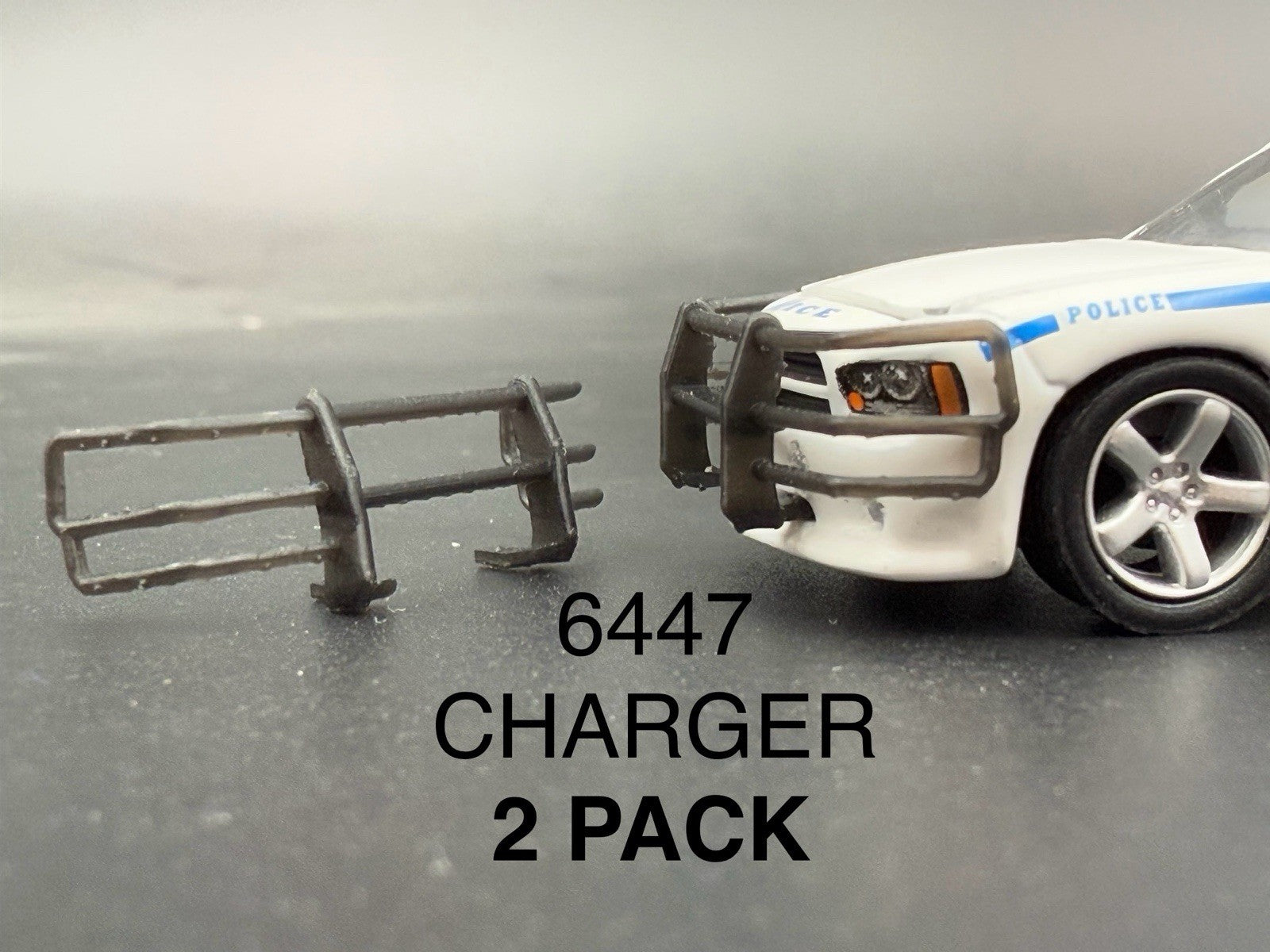2 PACK 1/64 Go Rhino Wrap Around Push Bumper Pushbar Charger Police Greenlight0