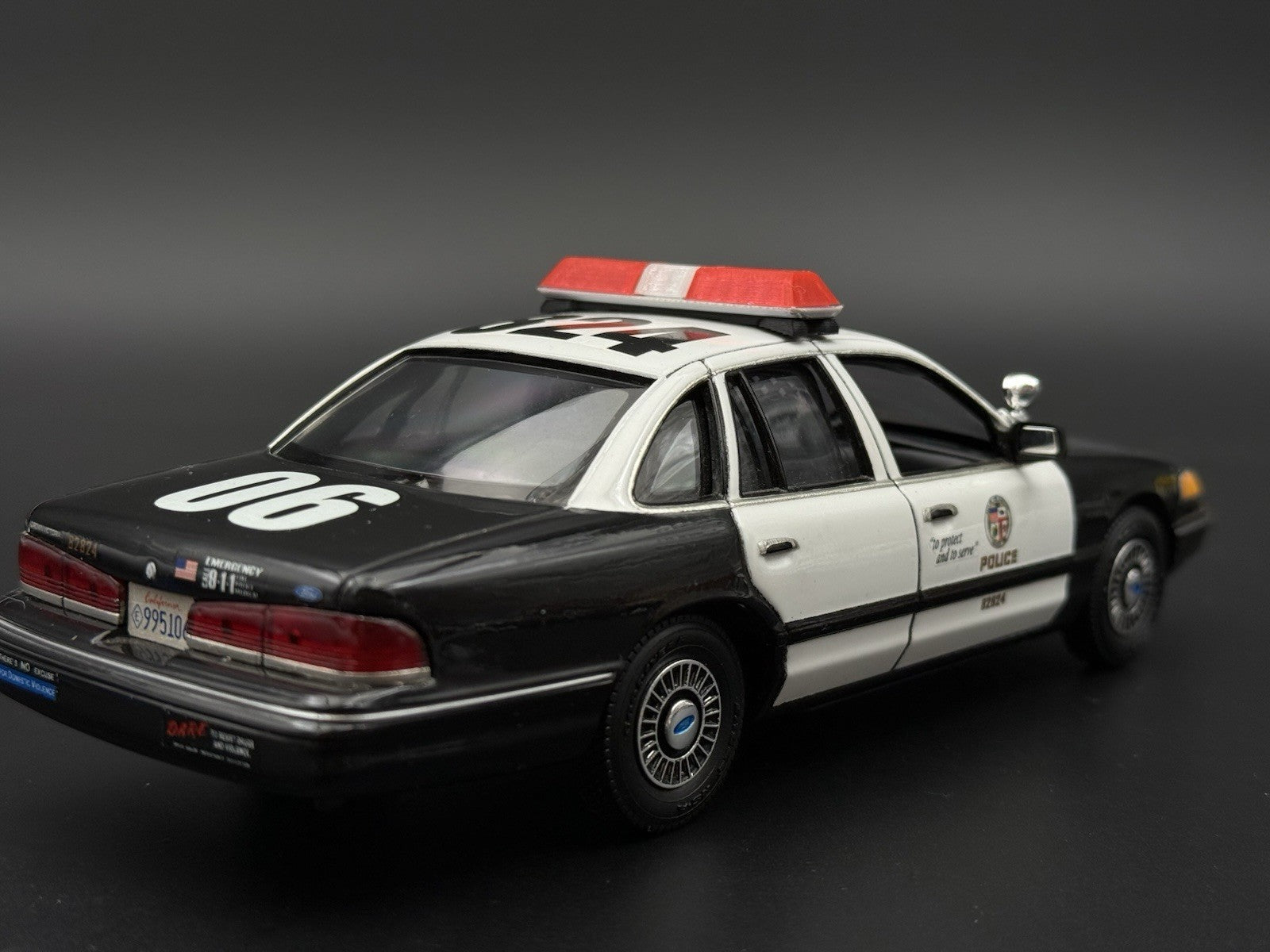 1/24 1/25 Scale Model Red Clear Code 3 LP6000 Lightbar Police Fire 2411ClearR8
