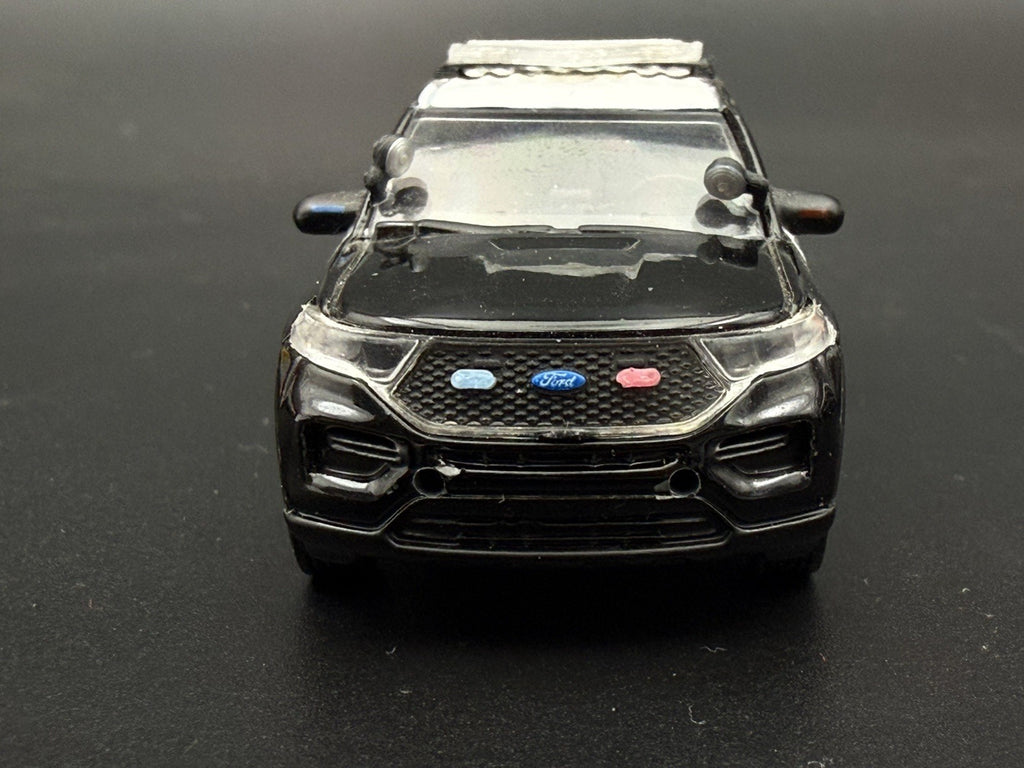 8 Pack 1/64 Scale Blue Grille Light Pod License Plate Police 6456B1
