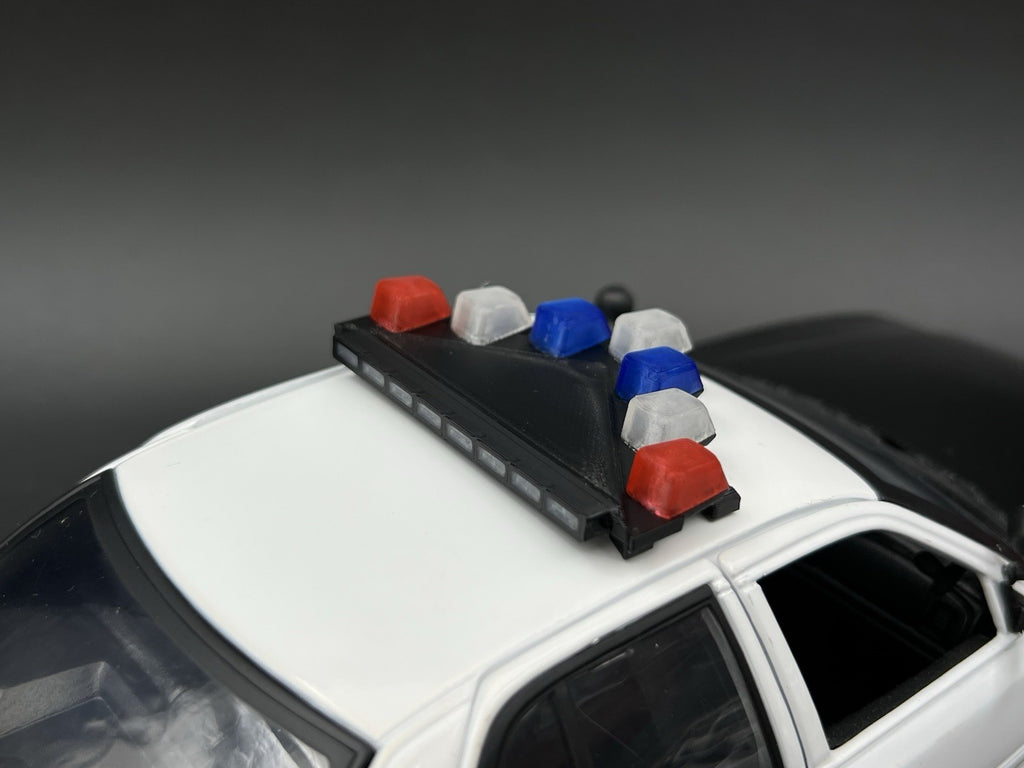 1/18 LED Ready Blue Red Federal Signal Vector Vision Lightbar Police Car LVMPD14
