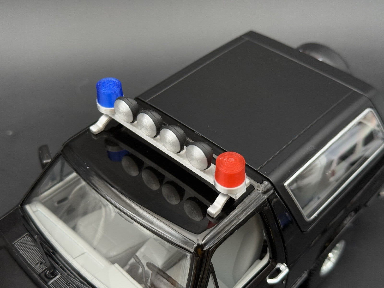 1/18 LED Ready Federal Twin Beacon Ray Blue Red LAPD Police Lightbar Visibar13