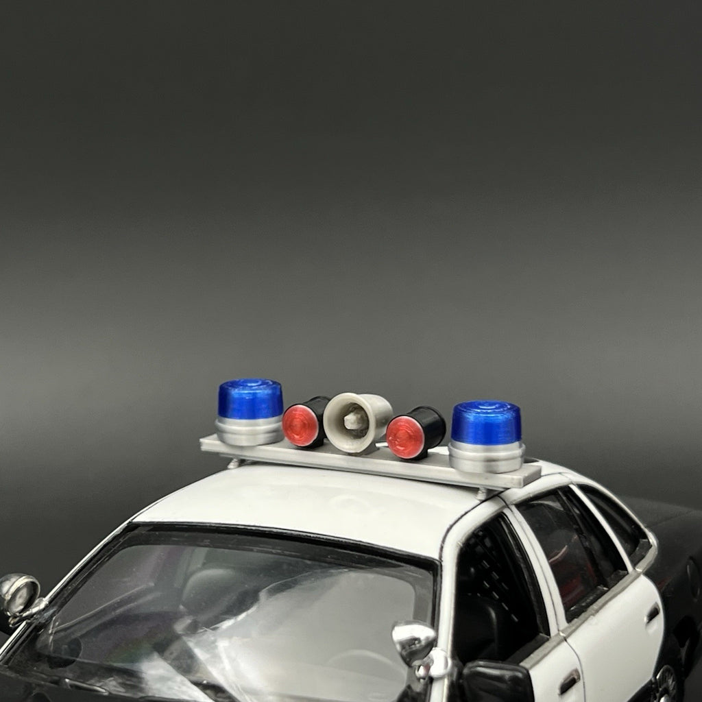 1/24 25 Blue Red Mars Skybolt Beacon Lightbar Siren Speaker Police Sheriff Fire12