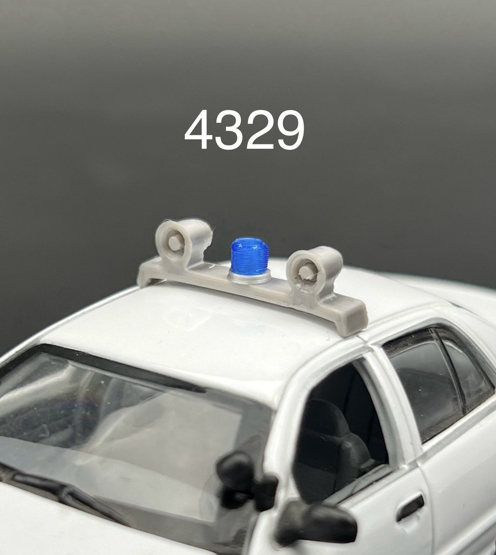 1/43 Vintage Blue Beacon With Dual Siren Speakers Lightbar Police0