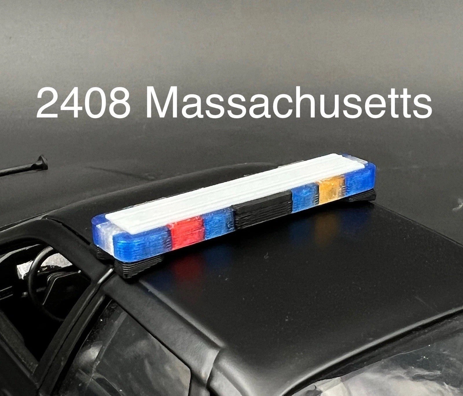 1/24 25 LED Ready Whelen Edge Massachusetts Police Lightbar Blue Clear Amber Red0