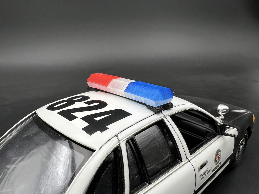 1/24 25 Scale Blue Clear Red Code 3 MX7000 Lightbar LAPD LASD Sheriff Police8