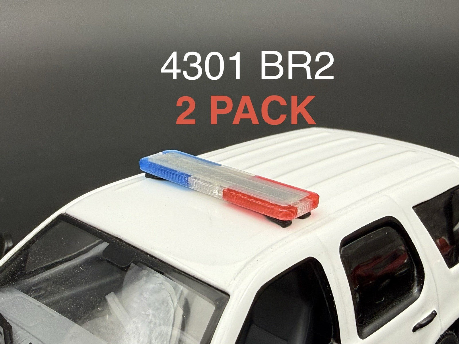 2 PACK 1/43 O Scale Model Whelen Liberty Blue Red Police Lightbar 4301 BR20