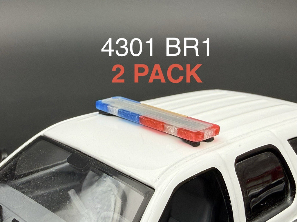 2 PACK 1/43 O Scale Model Whelen Liberty Blue Red Police Lightbar 4301 BR10