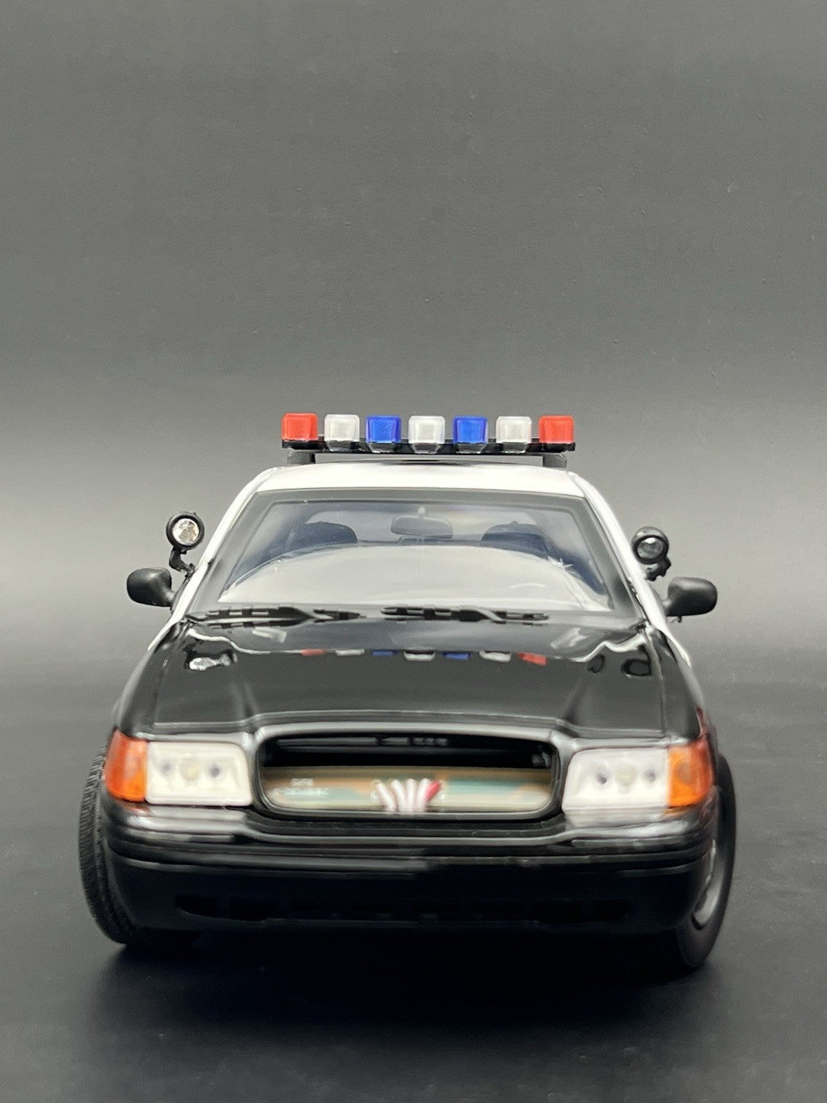1/18 LED Ready Blue Red Federal Signal Vector Vision Lightbar Police Car LVMPD5