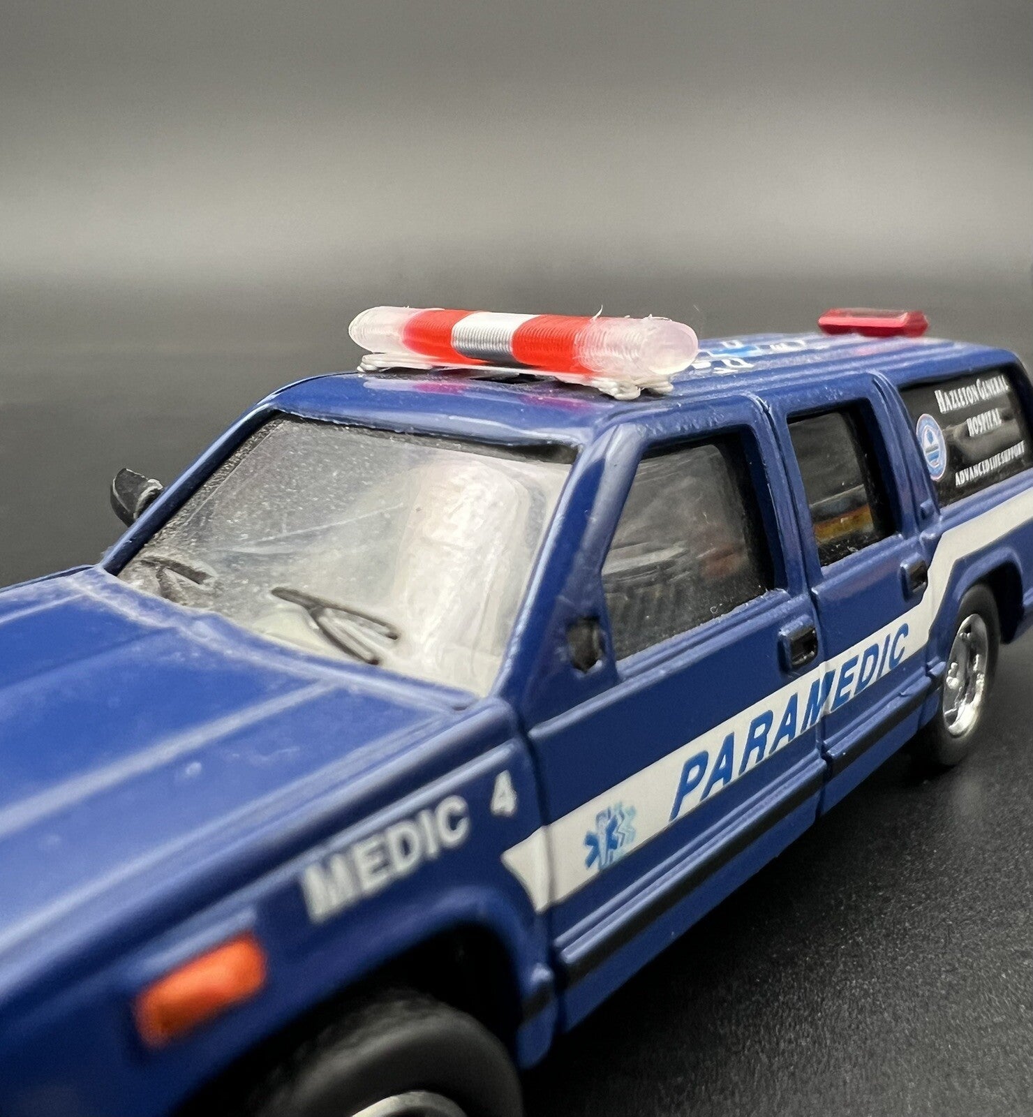 2 Pack 1/64 Clear Red Chrome NYPD Federal Signal Aerodynic Lightbar Police7