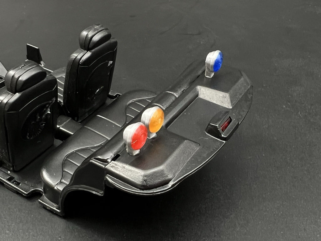 3 Pack 1/24 LED Ready Blue Red Amber Vintage Round Deck Light CHP Style Police16