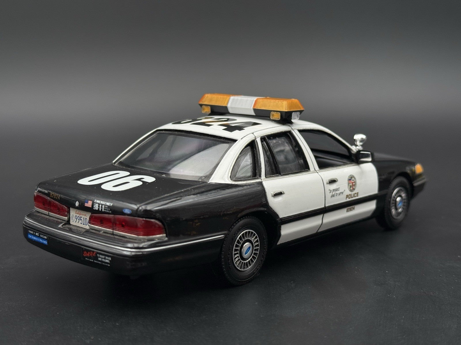 1/24 25 Scale Model Amber Chrome Streethawk Lightbar Police 2464AChrome11