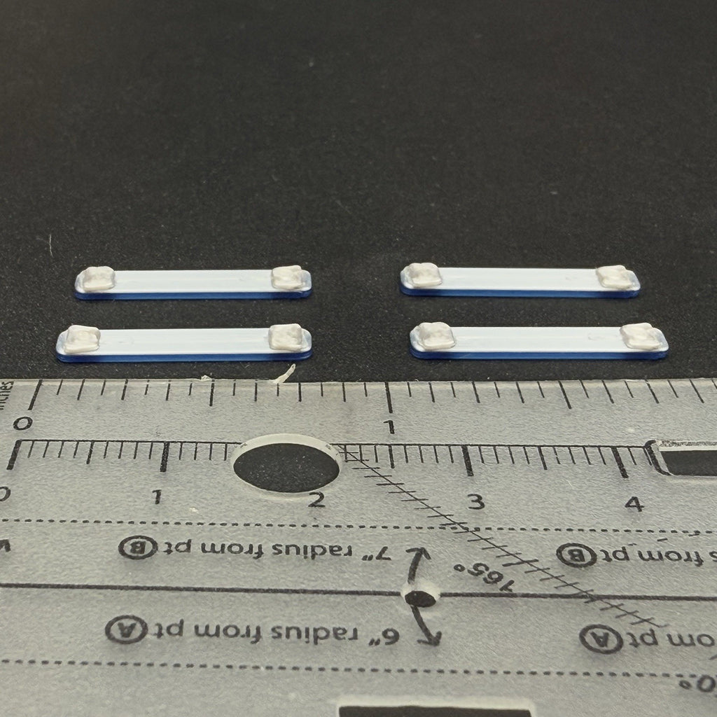 4 Pack 1/87 HO Scale Blue LED Style Long Whelen Lightbar Police Fire 87061
