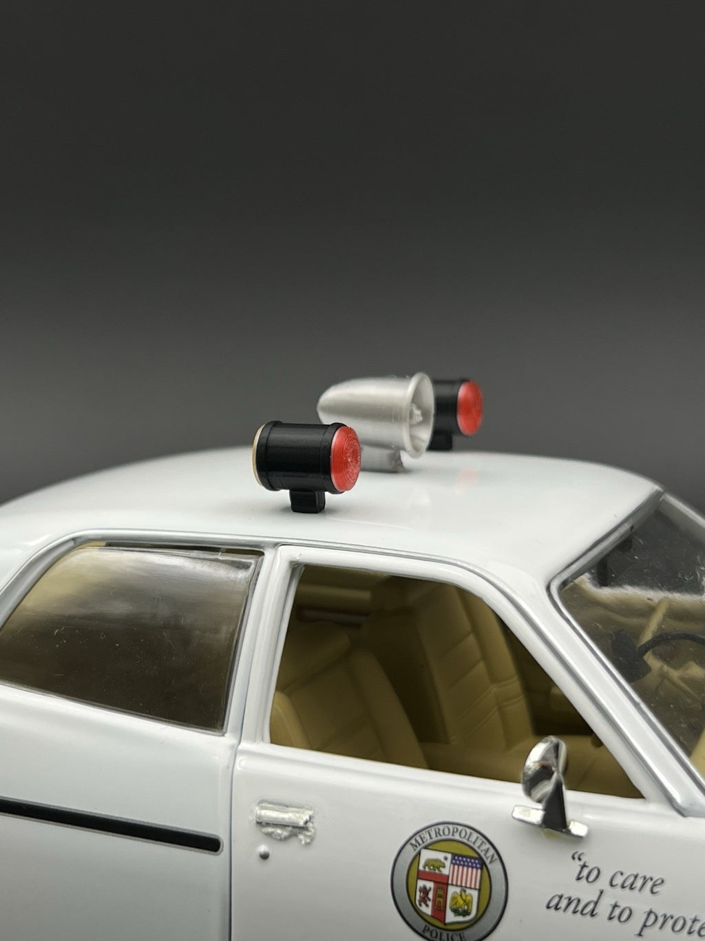 1/18 Scale LAPD Adam 12 Can Lights Siren Trio T2 Los Angeles Police Red Lightbar10