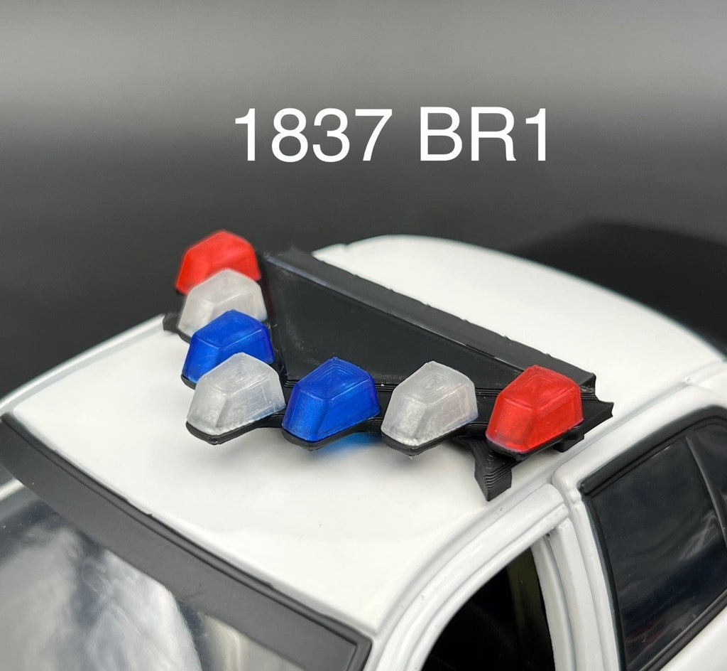 1/18 LED Ready Blue Red Federal Signal Vector Vision Lightbar Police Car LVMPD0