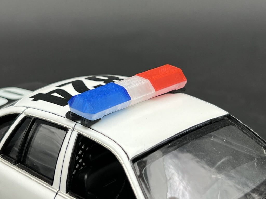 1/24 25 Scale Blue Clear Red Code 3 MX7000 Lightbar LAPD LASD Sheriff Police5