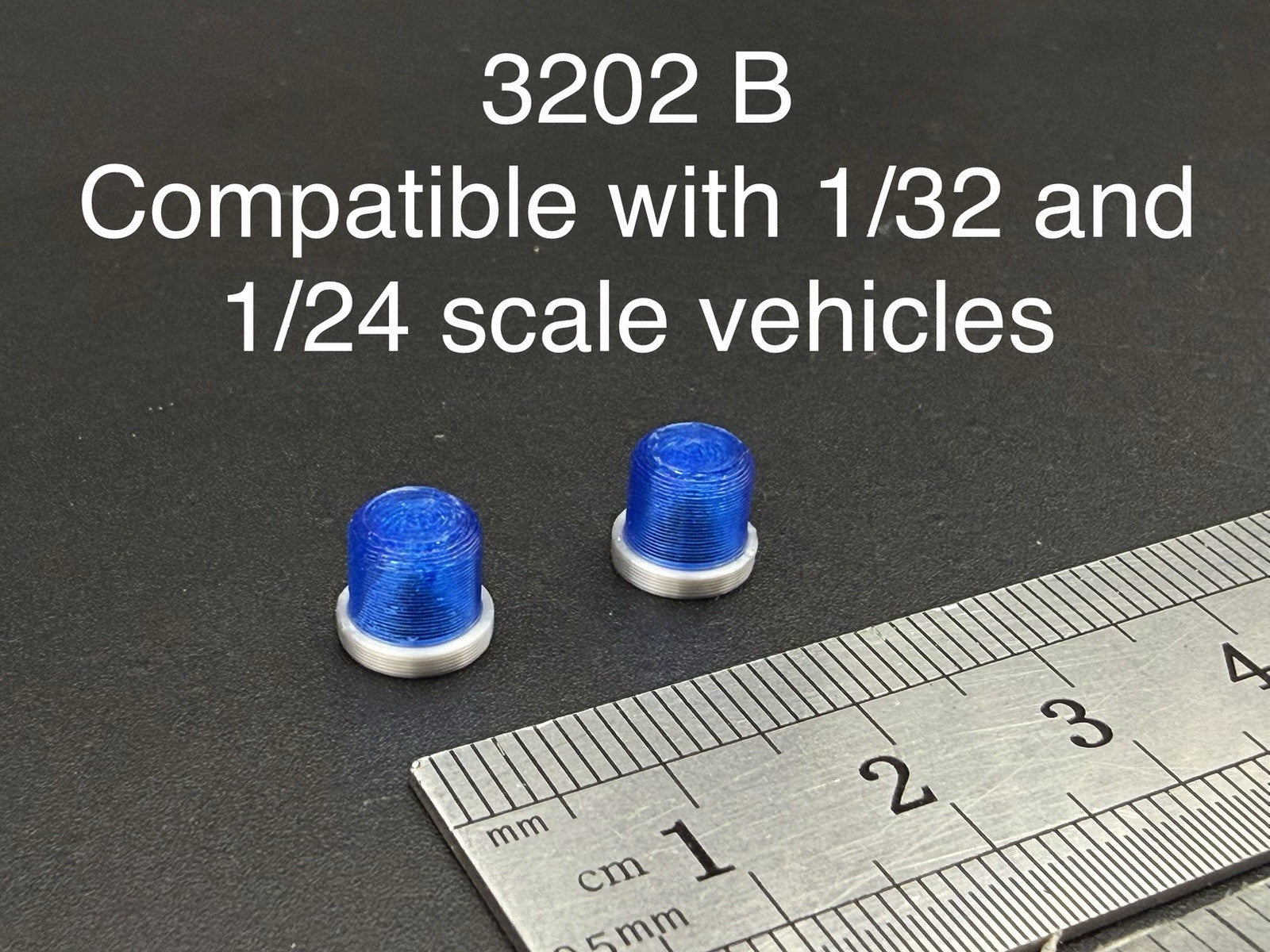 2 Pack 1/32 1/24 Scale Hollow Blue Beacon Strobe Fire Police EMS 1/34 1/25 32020