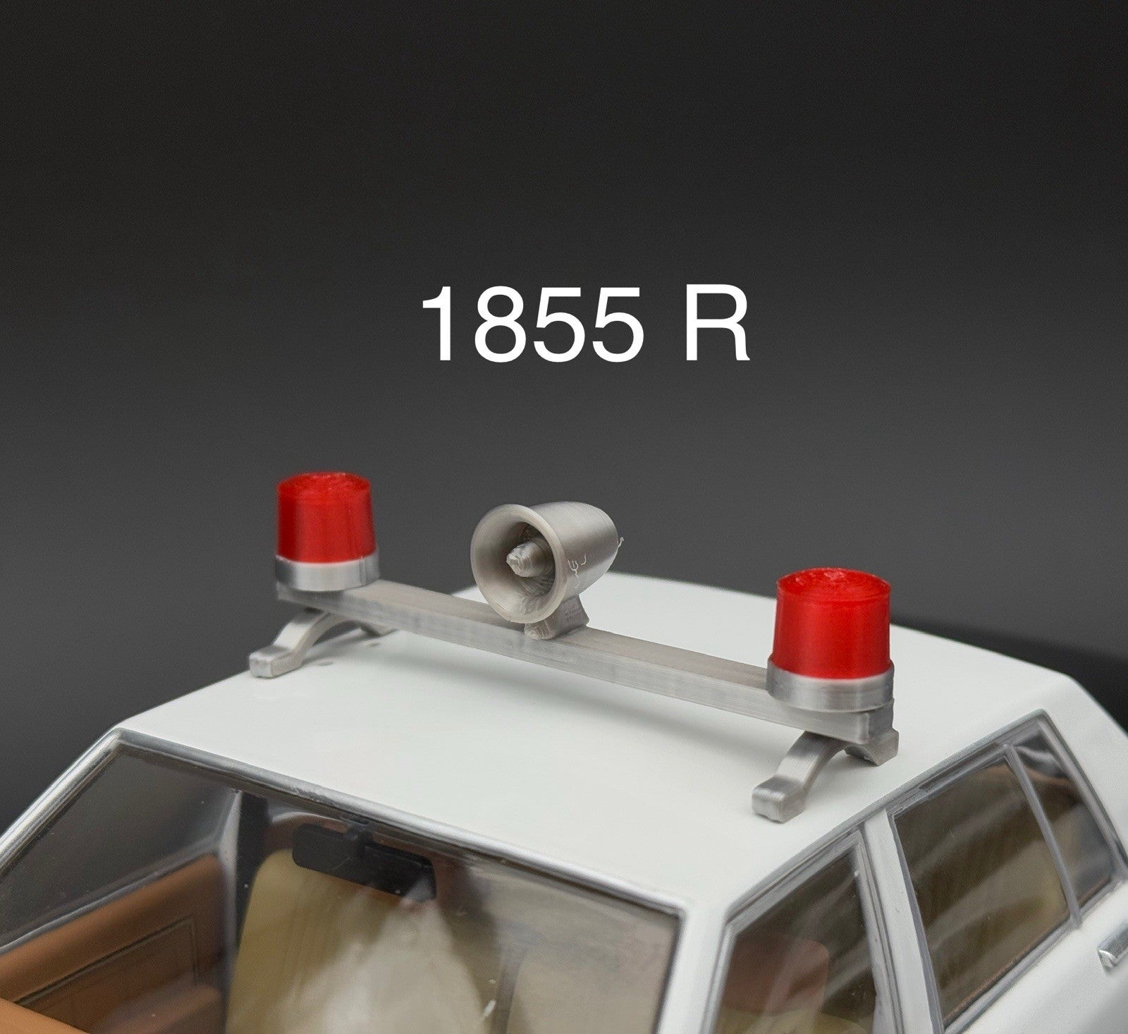 1/18 LED Ready Federal Red Twin Beacon Ray Speaker Police Lightbar Visibar0
