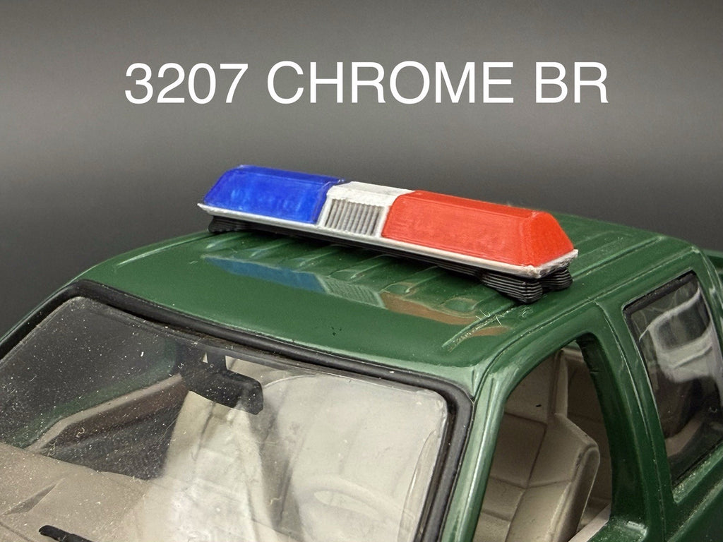 1/32 Blue Red Chrome Code 3 LP6000 Lightbar Police Fire 3207ChromeBR0
