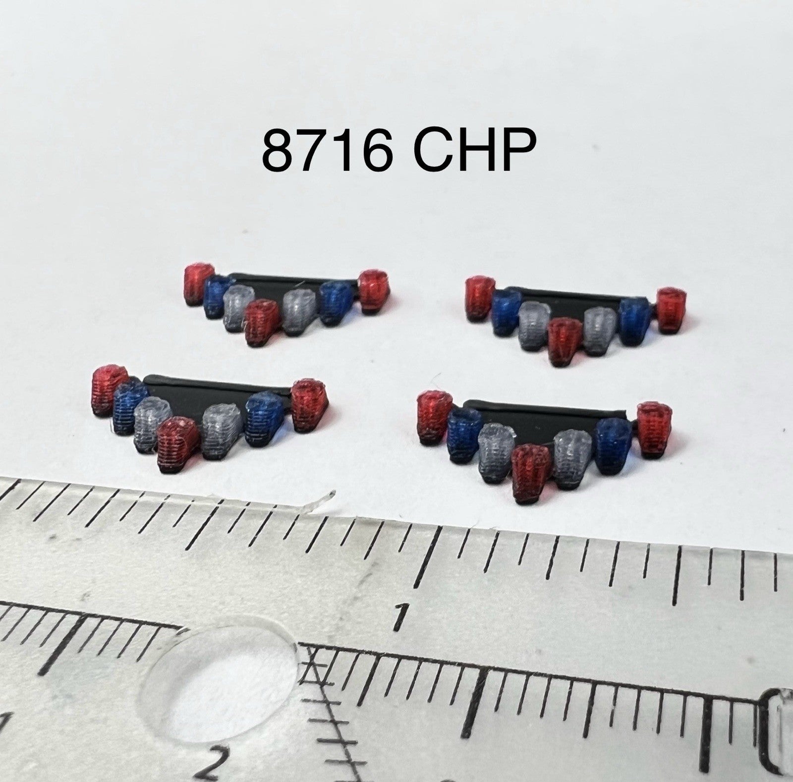 4 Pack 1/87 Blue Red Vector Vision Lightbar CHP California Highway Patrol Police0