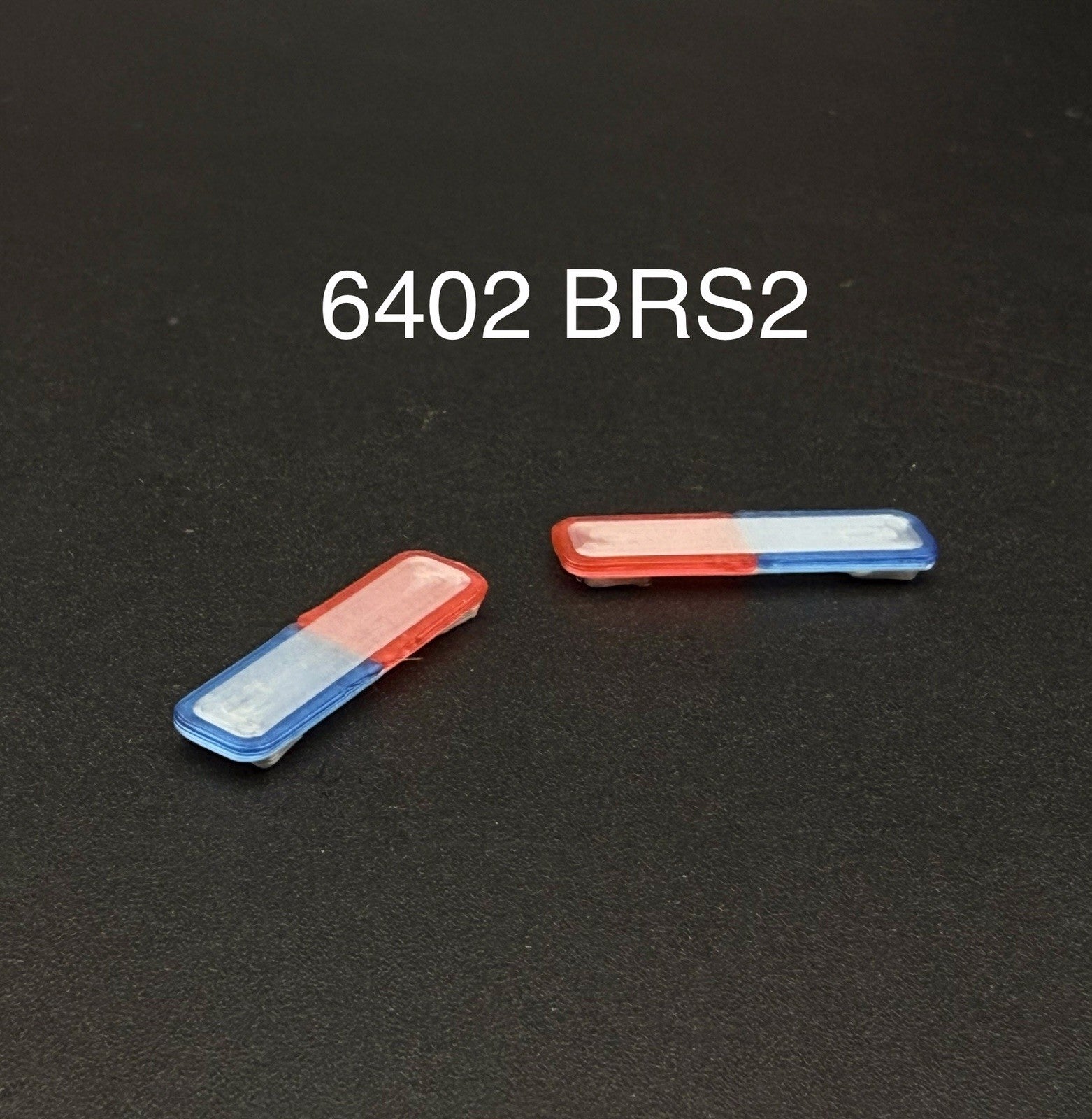 2-Pack 1/64 Scale Model Silver Top Blue Red LED Style Whelen Lightbar 6402BRS20