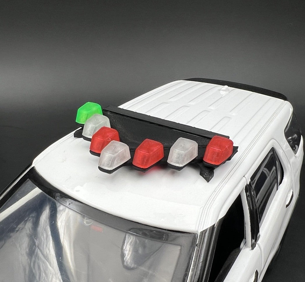 1/18 LED Ready Chicago Fire Federal Signal Vector Vision Lightbar Car CFD Green3
