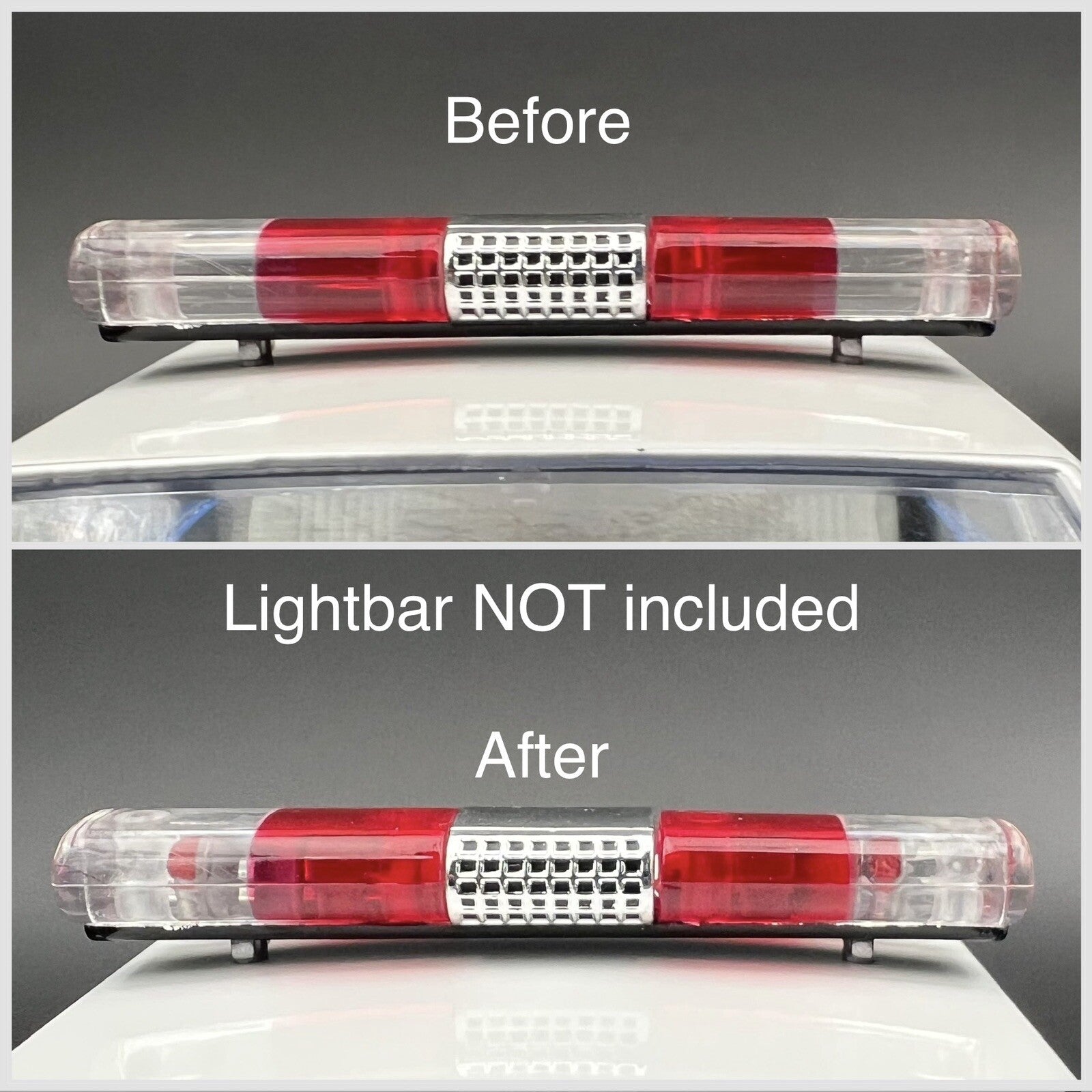 Chrome Rotator Lens Insert For 1/18 Greenlight AeroDynic Police Lightbar Caprice3