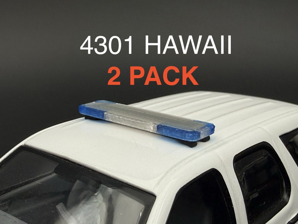 2 PACK 1/43 O Scale Model Whelen Liberty Blue Police Lightbar 4301 Hawaii0
