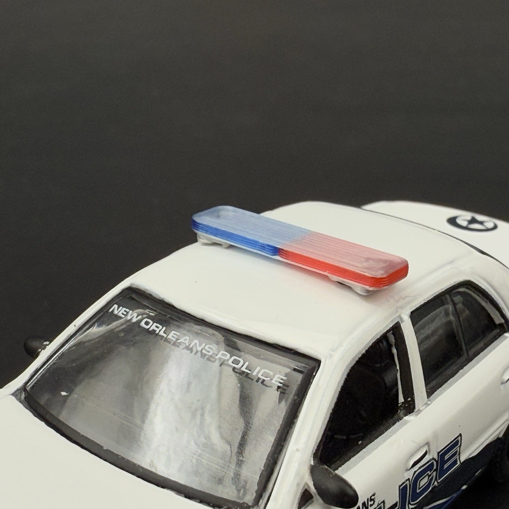 2-Pack 1/64 Scale Model Silver Top Blue Red LED Style Whelen Lightbar 6402BRS6