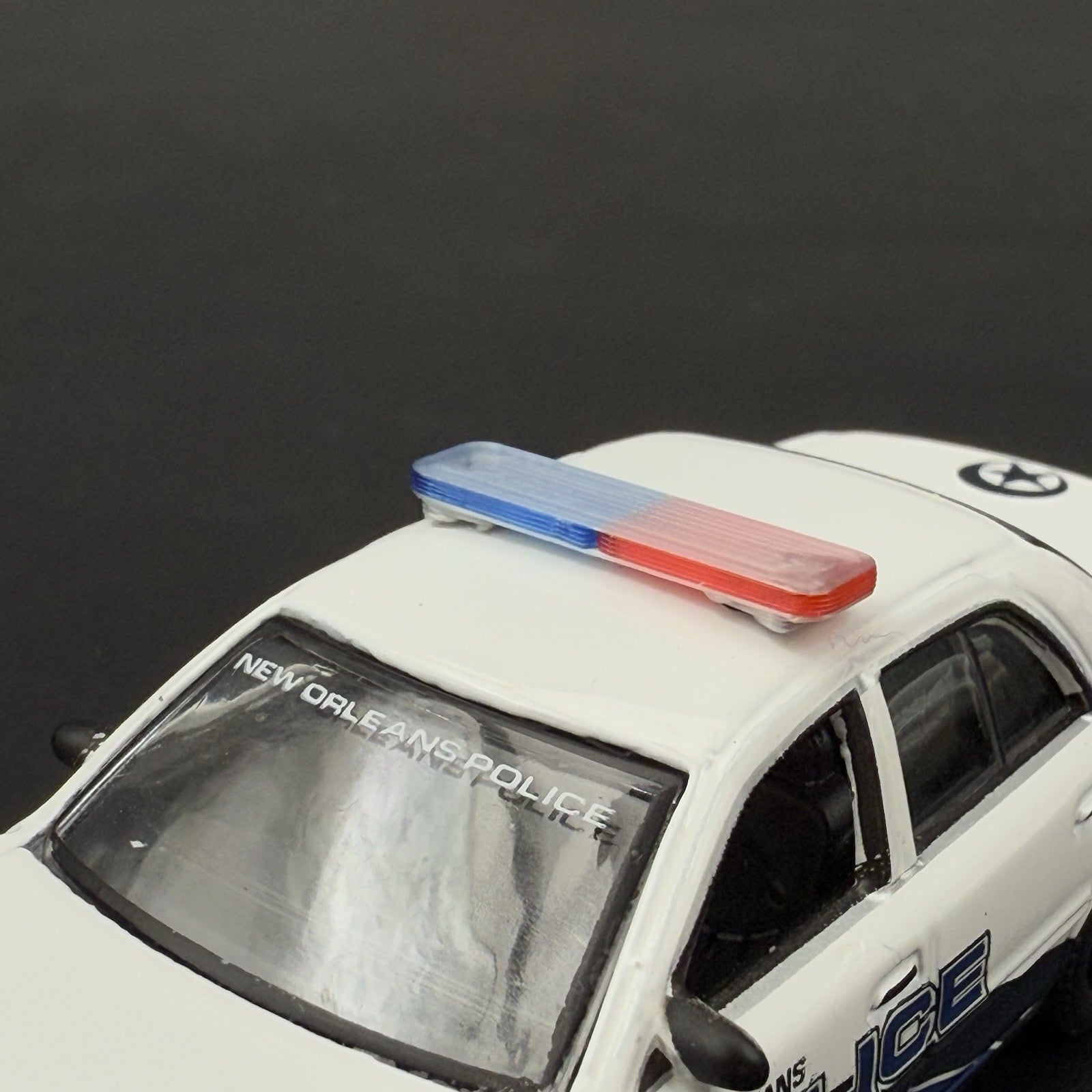 2-Pack 1/64 Scale Model Silver Top Blue Red LED Style Whelen Lightbar 6402BRS6