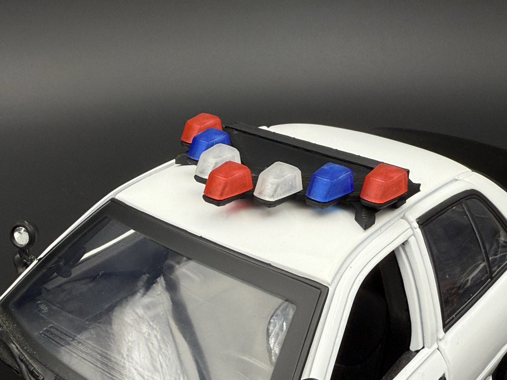 1/18 Scale Model LED Ready CHP PSP Federal Vector Lightbar Police Car 1837 BR314