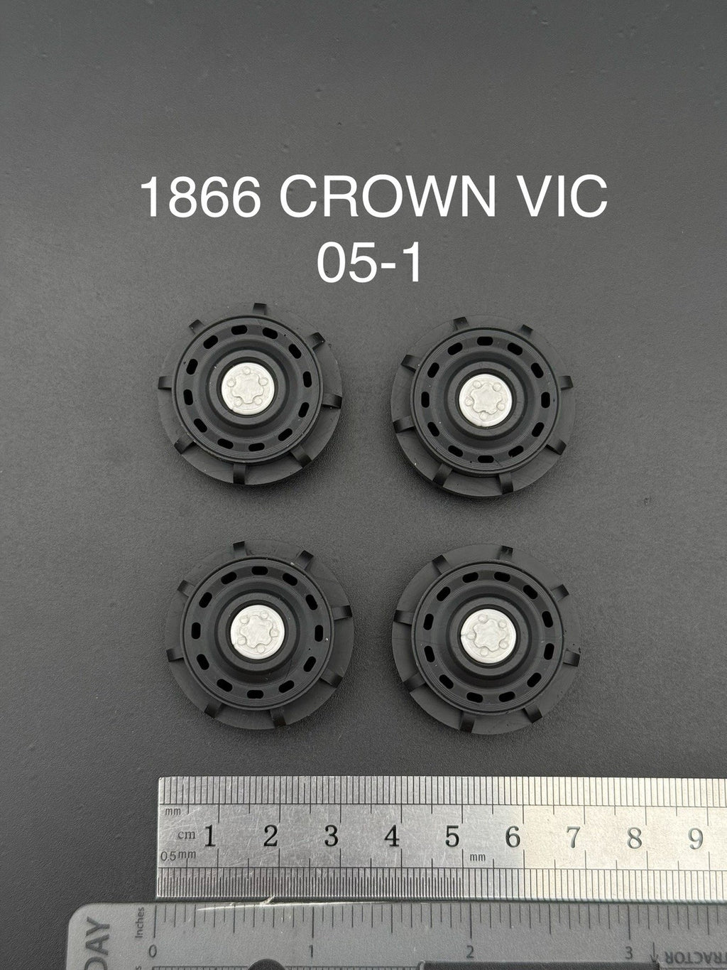 4 Pack 1/18 Scale Model 2005 Steel Wheel For Motormax Crown Victoria Police 18660