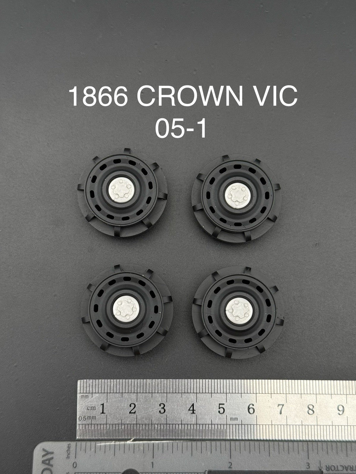 4 Pack 1/18 Scale Model 2005 Steel Wheel For Motormax Crown Victoria Police 18660