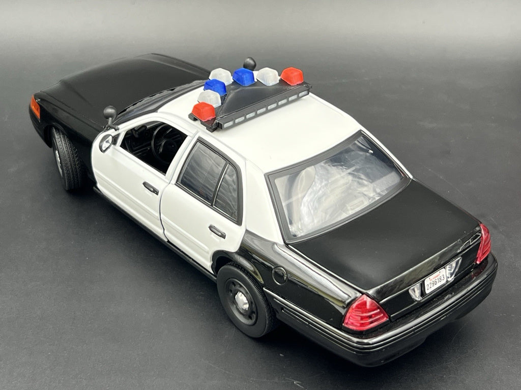 1/18 LED Ready Blue Red Federal Signal Vector Vision Lightbar Police Car LVMPD7