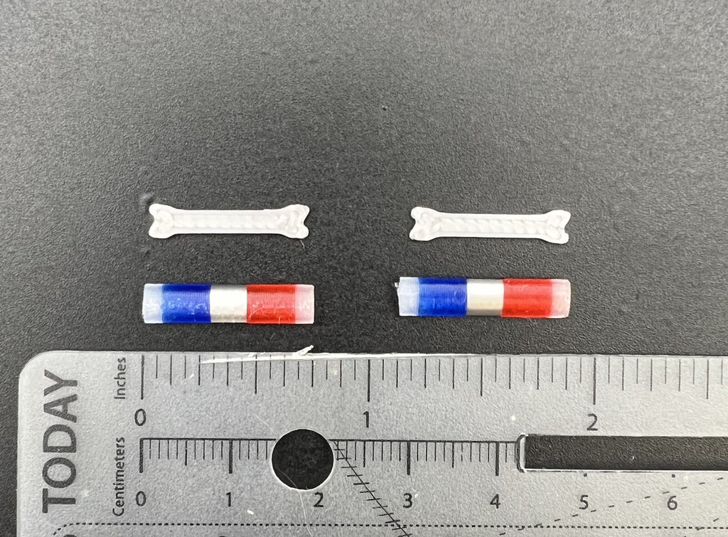 2 Pack 1/64 Blue Clear Red Chrome Federal Signal Aerodynic Lightbar Police1