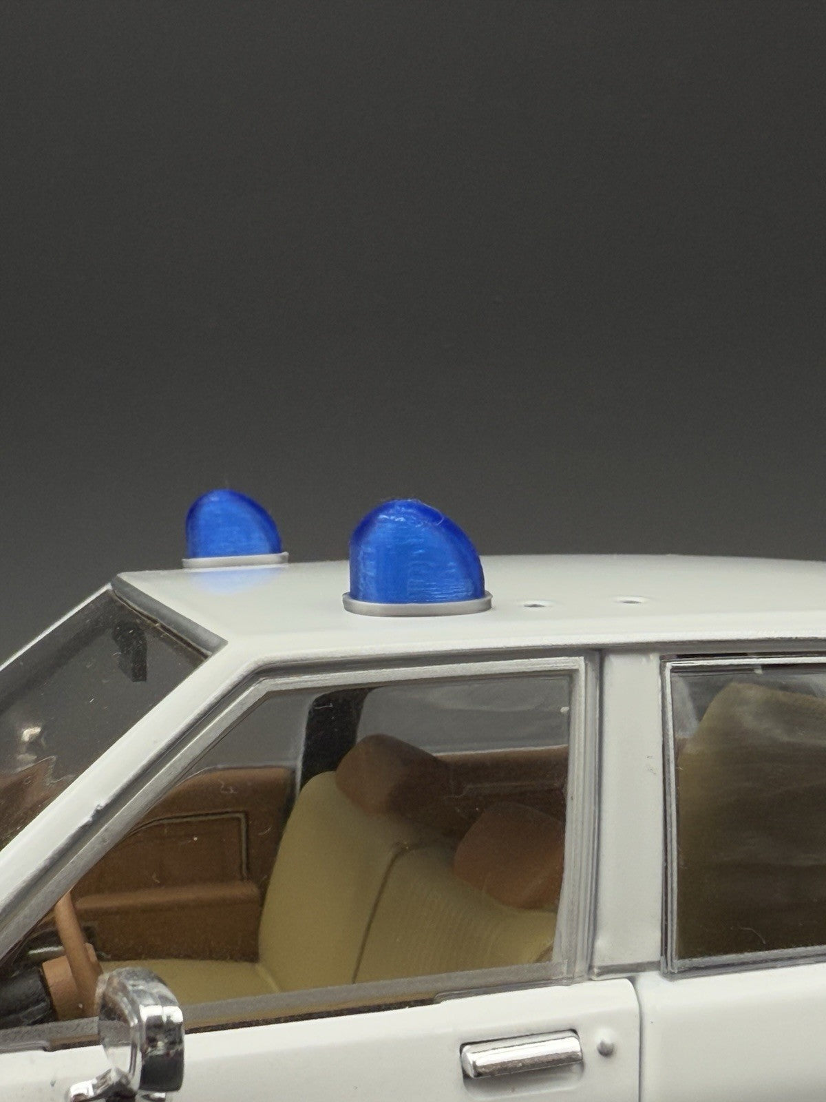 2 Pack 1/18 LED Ready Blue Fire Ball Teardrop Beacon Kojak Police 1827B8