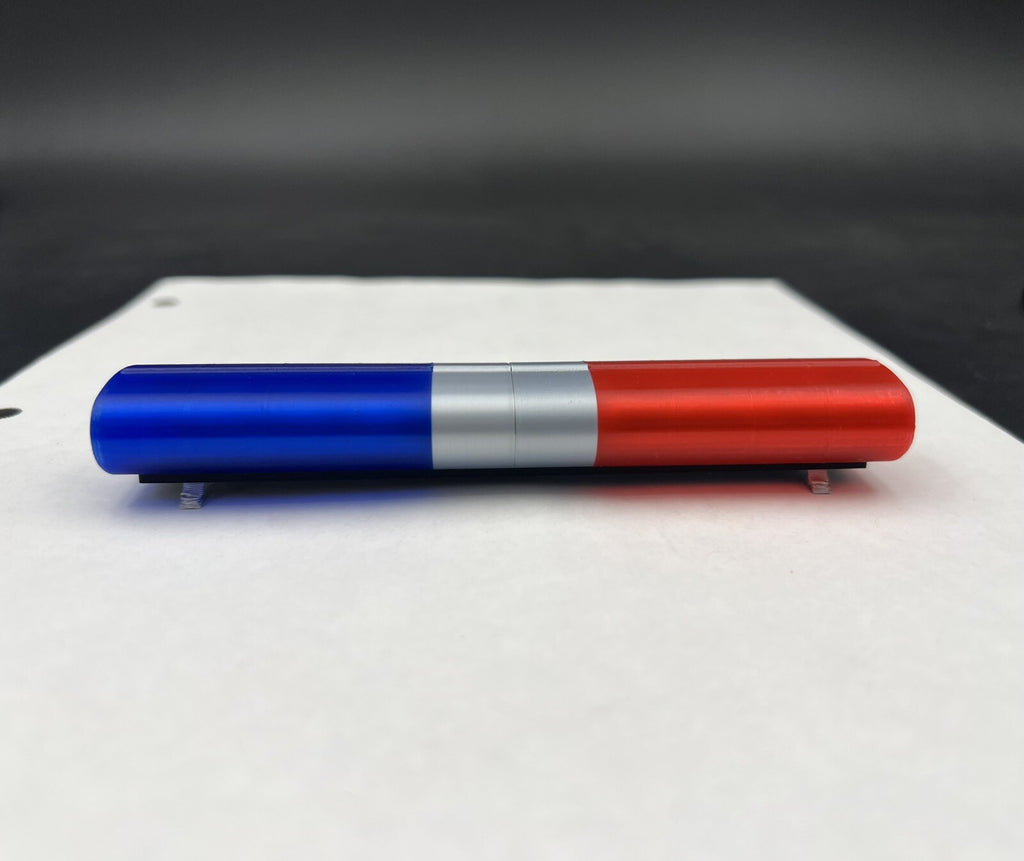 1/6 Scale LED Ready AeroDynic Blue Red Chrome Lightbar SWAT Hummer Police 0601BR4