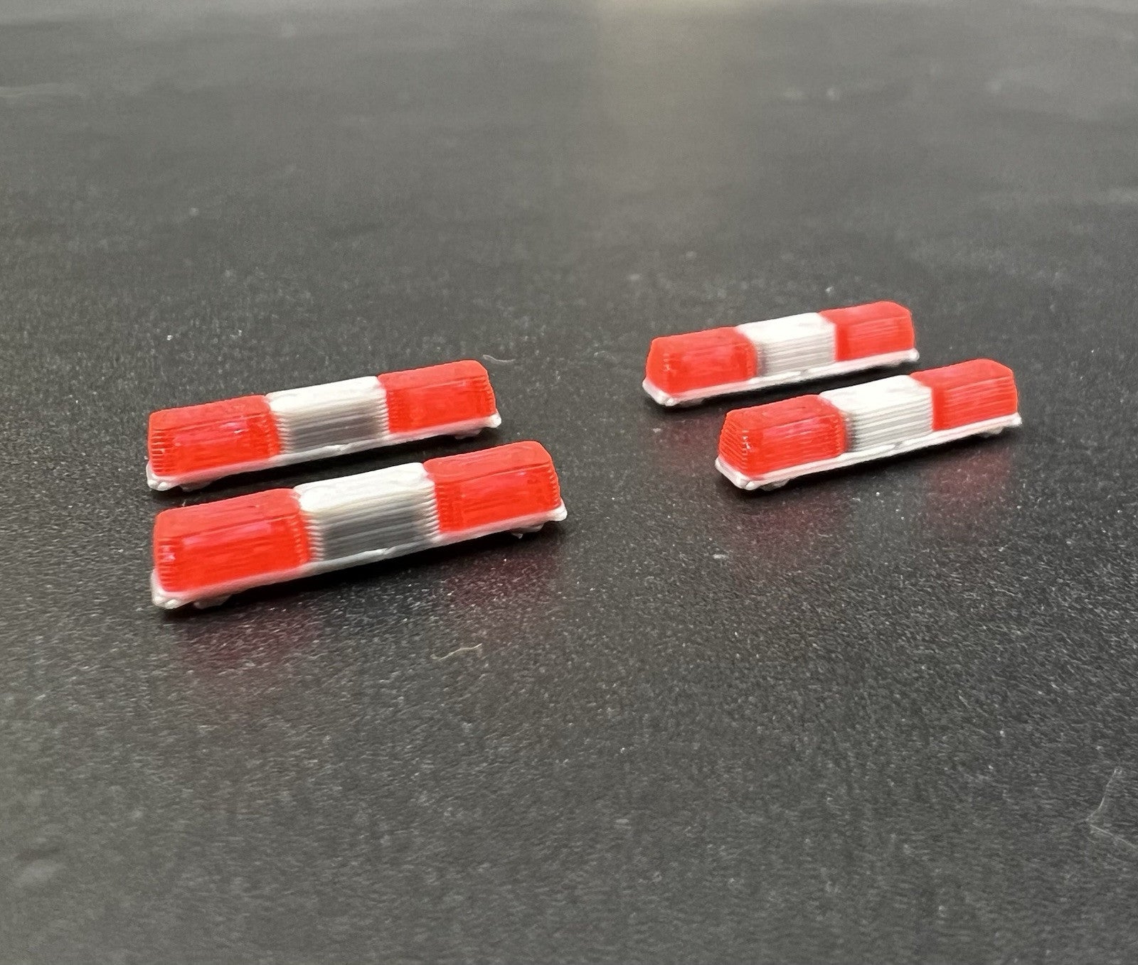 4 Pack 1/87 HO Red Twinsonic Lightbar Police Sheriff Fire Engine Truck Ambulance3