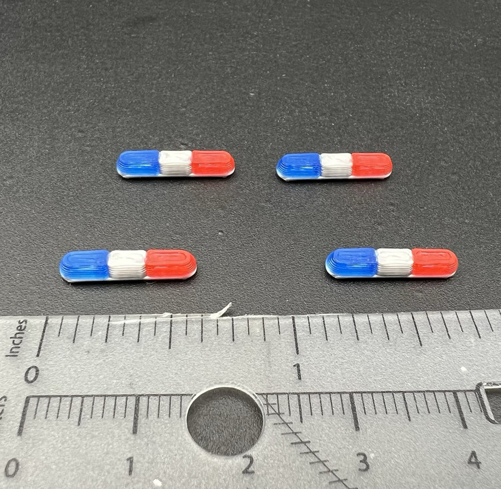 4 Pack 1/87 HO Blue Red 8000 80H 90H Lightbar Police Sheriff Highway Patrol1
