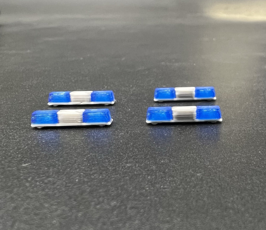 4 Pack 1/87 HO Blue Twinsonic Lightbar Police Sheriff State Highway Patrol4