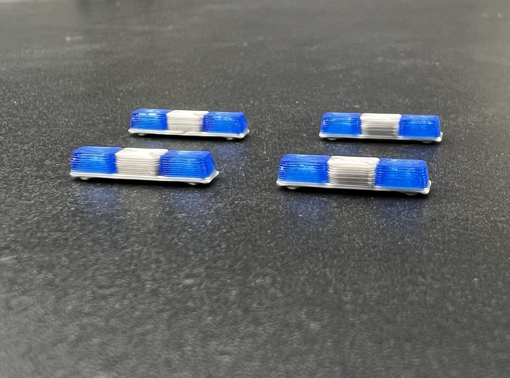 4 Pack 1/87 HO Blue Twinsonic Lightbar Police Sheriff State Highway Patrol5