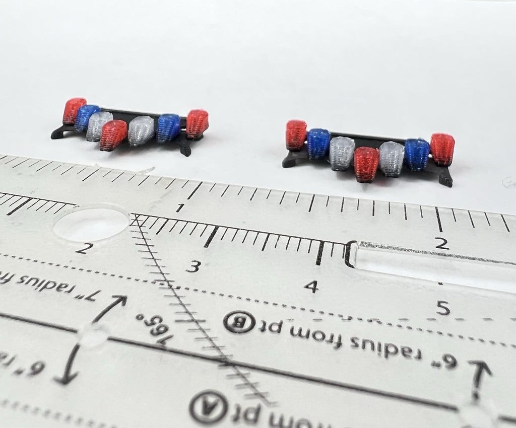 2-Pack 1/64 Scale Blue Red Vector Lightbar California Highway Patrol 6413 CHP17