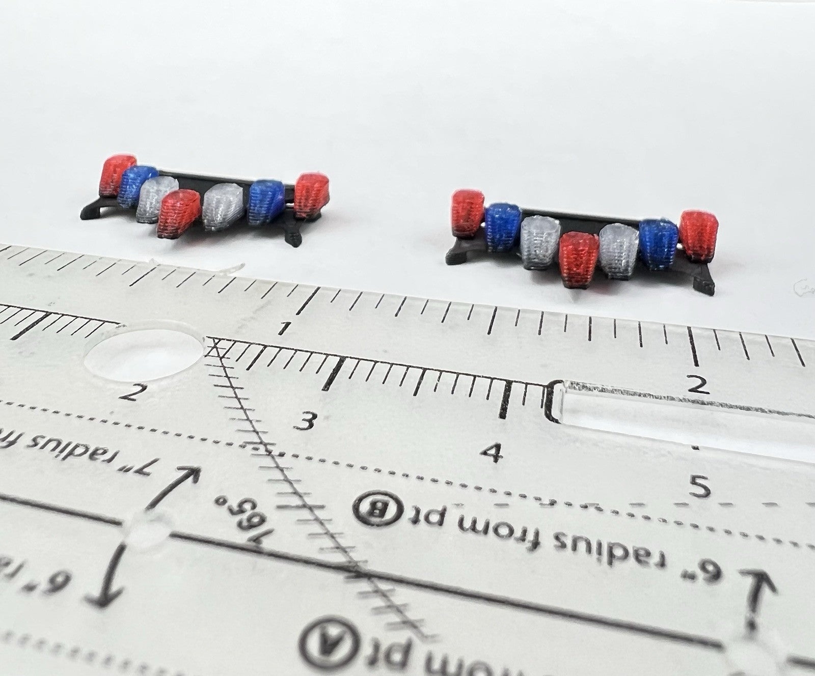 2-Pack 1/64 Scale Blue Red Vector Lightbar California Highway Patrol 6413 CHP17