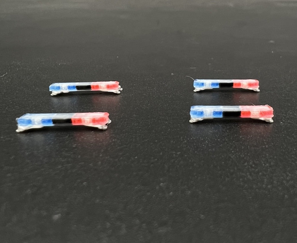 4 Pack 1/87 HO Edge Lightbar Blue Red Police Sheriff Highway Patrol SUV Car4