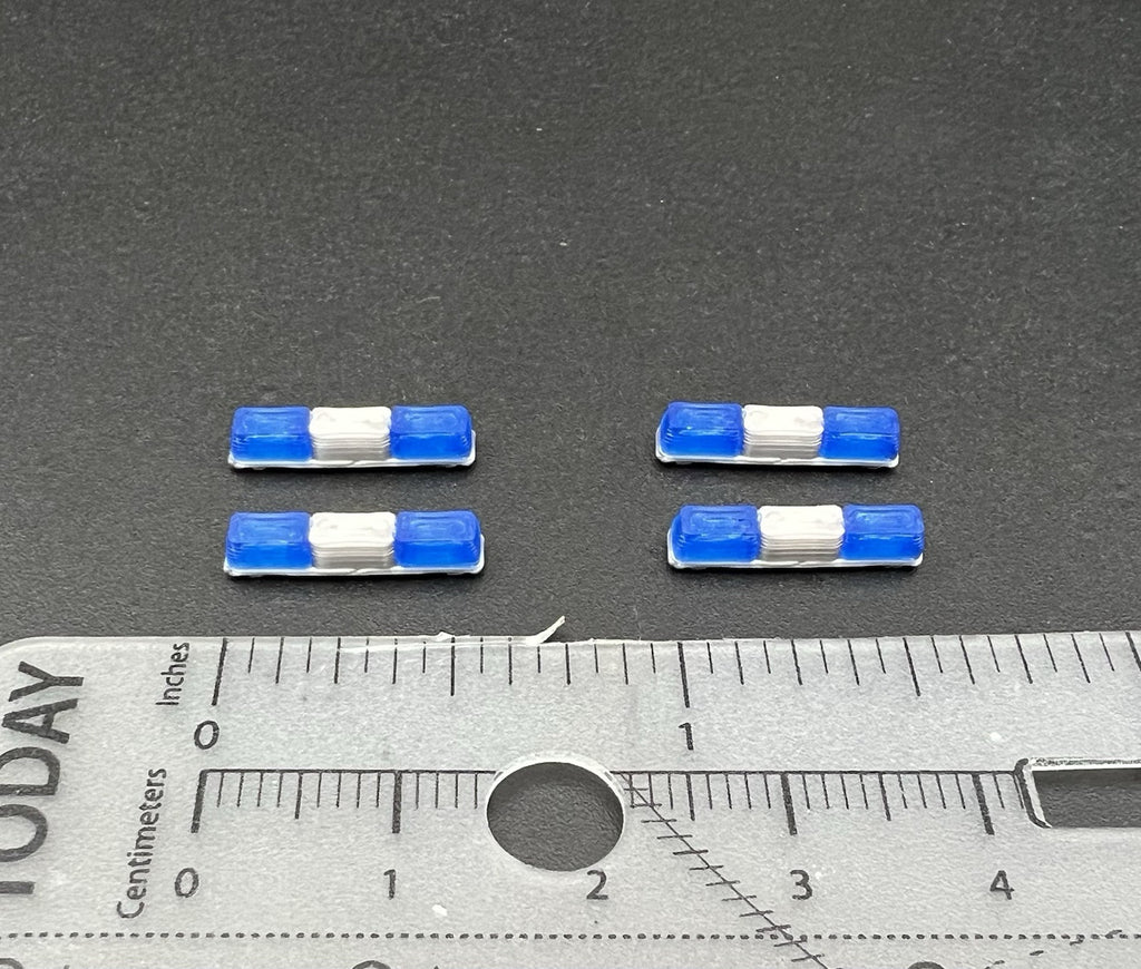 4 Pack 1/87 HO Blue Twinsonic Lightbar Police Sheriff State Highway Patrol1
