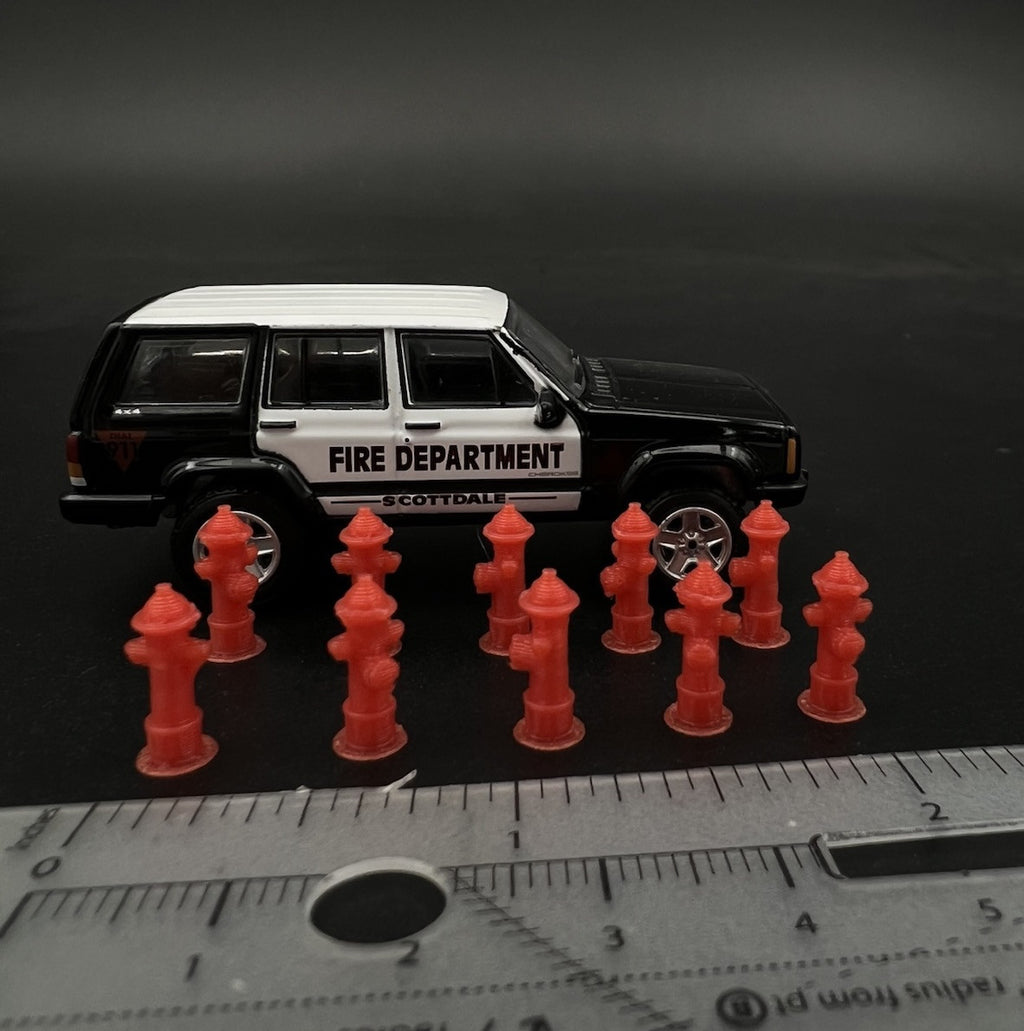10 Pack 1/64 Fire Hydrant Diorama Truck Engine Ambulance EMS1