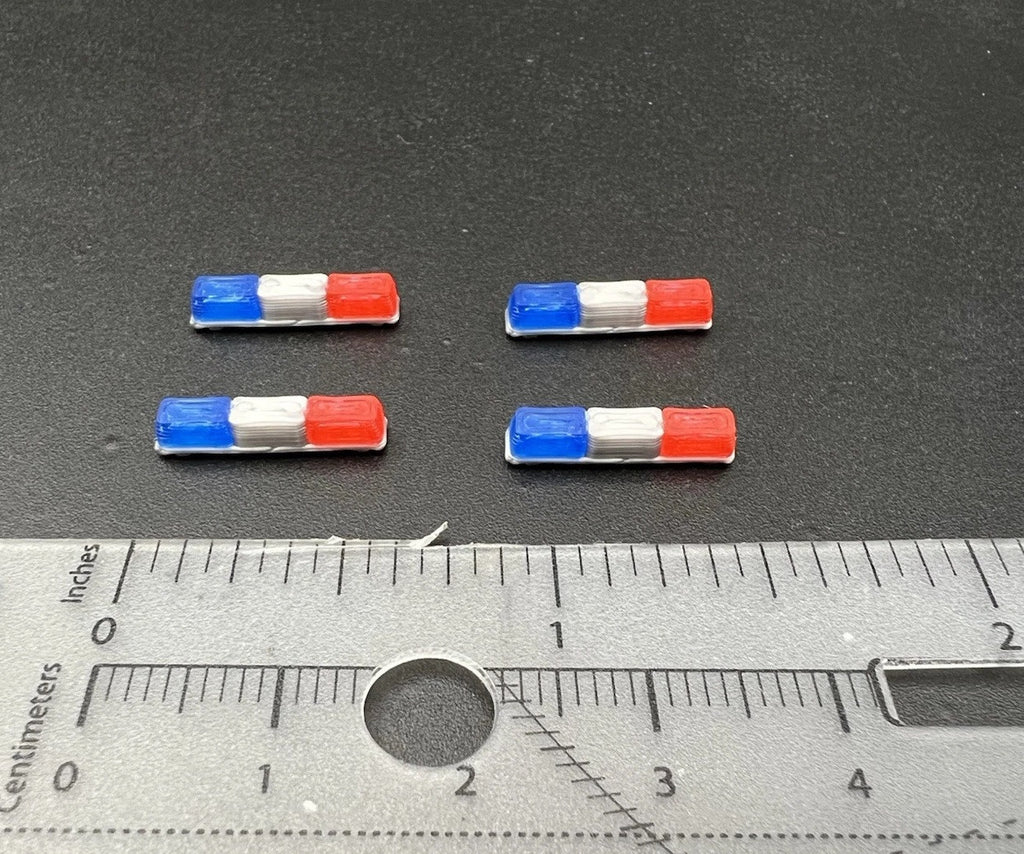 4 Pack 1/87 HO Blue Red Twinsonic Lightbar Police Sheriff State Highway Patrol2