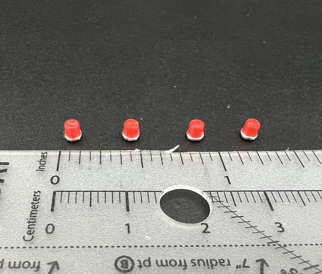 4-Pack 1/87 HO Scale Model Vintage Red Beacon Lightbar Michigan Police 8713R2
