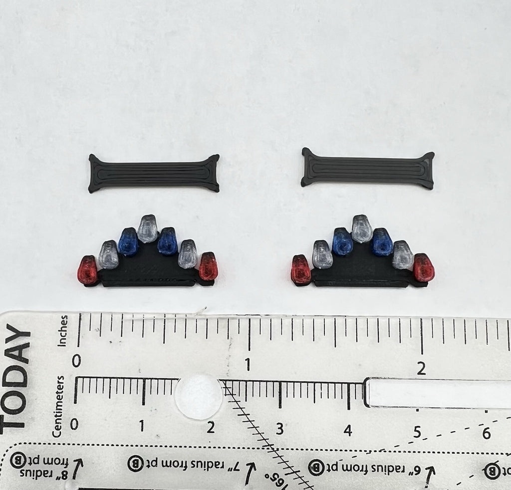 2 Pack 1/64 Blue Red Vector Vision Lightbar Las Vegas Metro Police LVMPD Style1